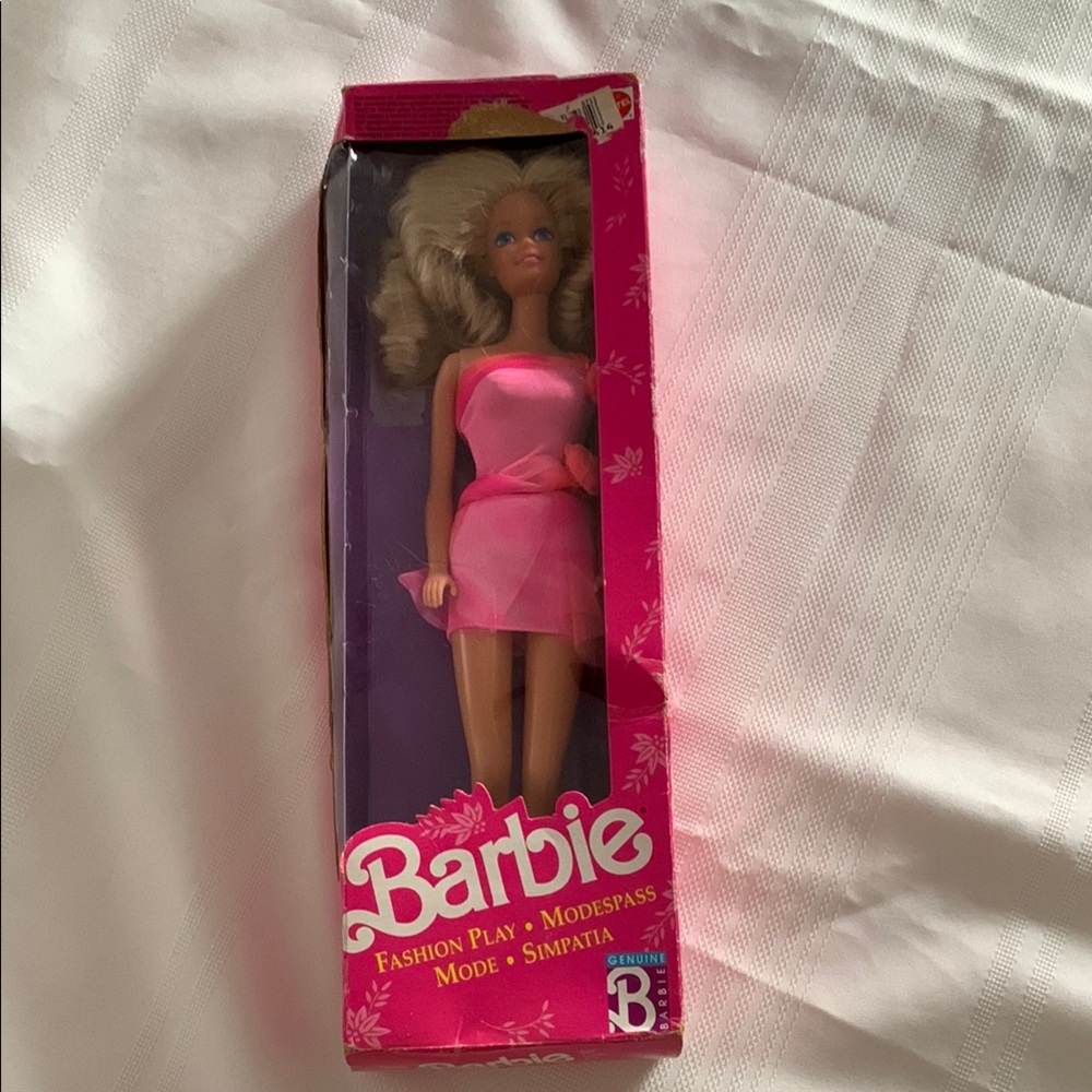Barbie Fashion Play Doll Mattel 1990”in Pink Dress New in Box